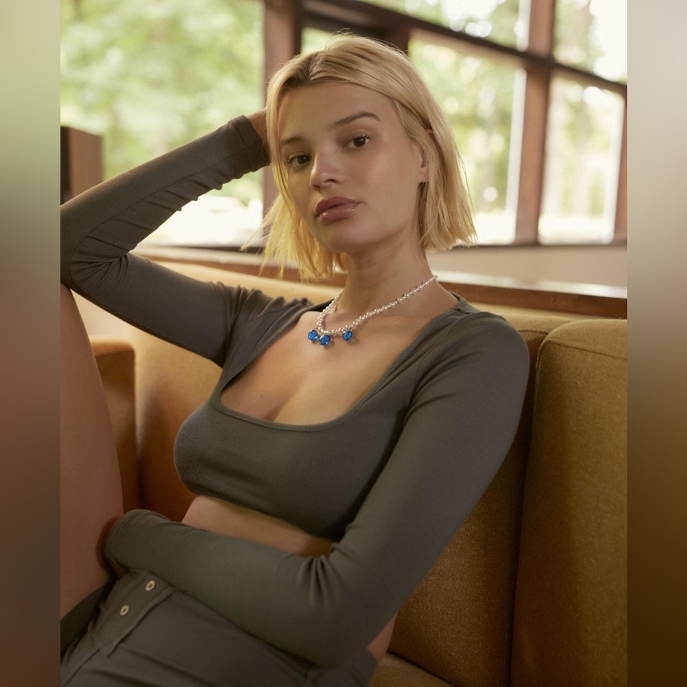 Urban Outfitters Gray Long Sleeve Top